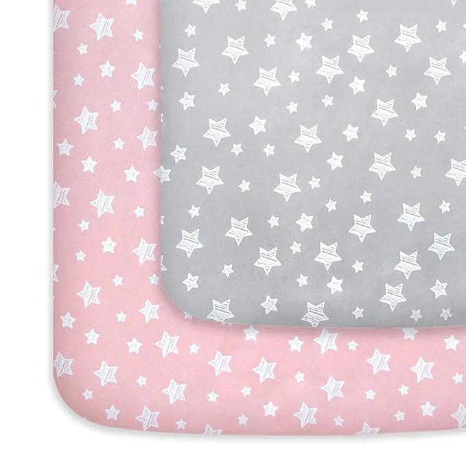 Professional Pack and Play Sheets Girl Mini Crib Sheets Stretchy Pack n Play Playard User-Friendly