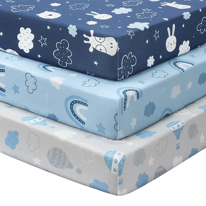 Proven Baby Crib Sheets for Boys and Girls 3 Pack Toddler Bed Sheets for 52 x28 Long-Lasting