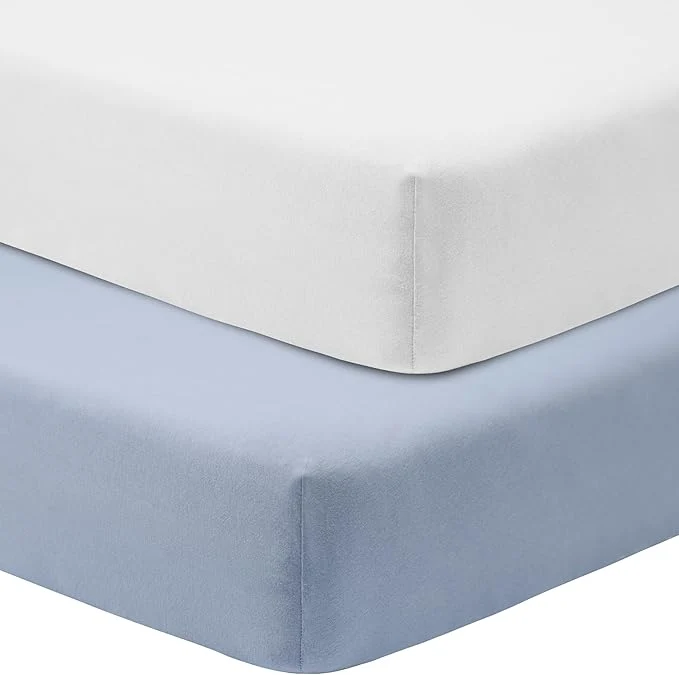 High-Quality GUNTAIL Crib Sheets for Boys Girls Cotton Fitted Crib Sheet 2 Pack for Sustainable