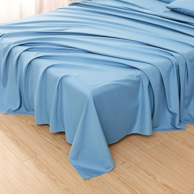 High-End Toodou The Solid Color Sky Blue Twin Size Flat Sheets First-Class