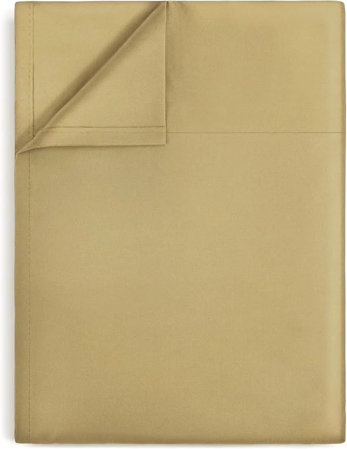 Top-Quality Lirex Twin Size Flat Sheet Only，Ultra Soft Breathable Brushed 1800 Certified