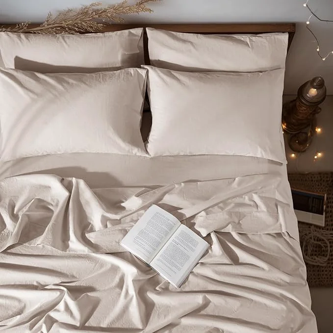 Innovative LBRO2M Pure Linen Sheet Set Deep Pocket Up to 16 Bed Sheets Sets Premium Material