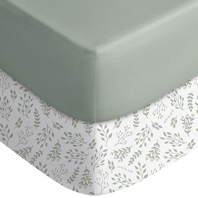 Elite Yoofoss Pack and Play Sheets Fitted Mini Crib Sheets 2-Pack Fine