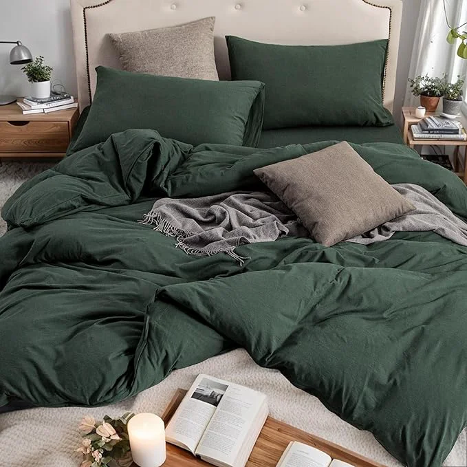 Verified PURE ERA Jersey Knit Duvet Cover Set T-Shirt Cotton Super Soft Comfy 3pc Artisan