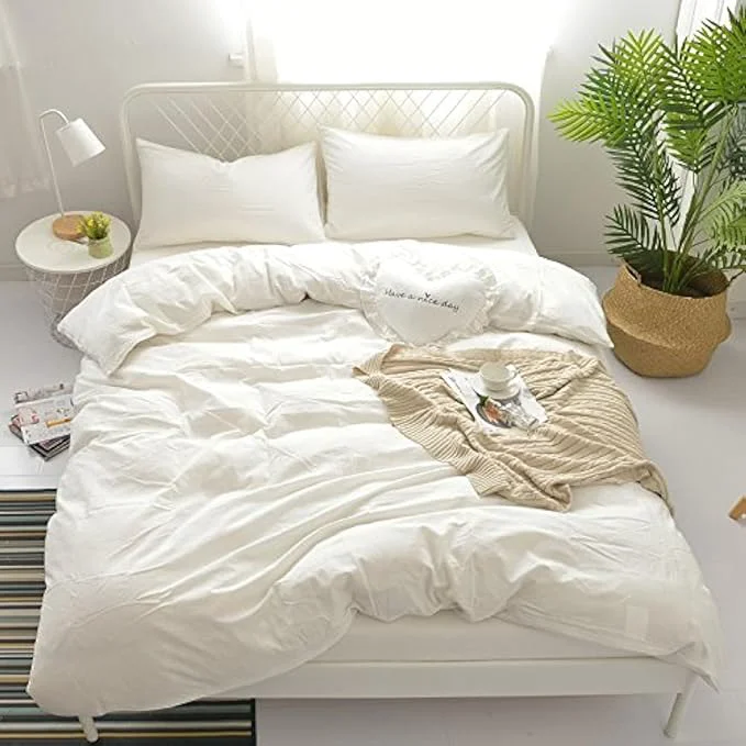 Washed Cotton Duvet Cover Bedding Set Comfortable Breathable Soft and Artisan