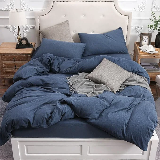 Sophisticated PURE ERA Jersey Knit Duvet Cover Set T-Shirt Cotton Super Soft Comfy 3pc Long-Lasting