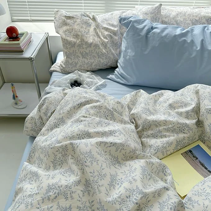 Flexible mixinni Blue Floral Duvet Cover Twin XL Size Unique