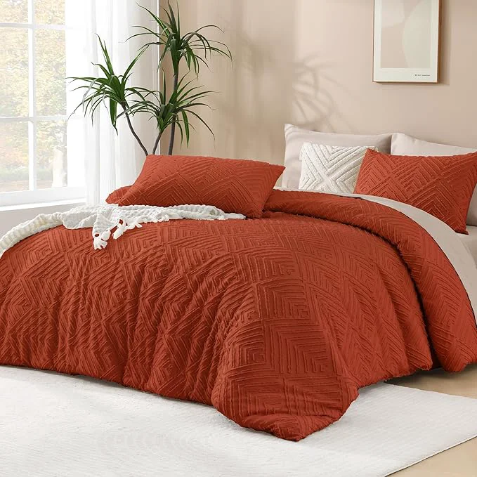 Premium Material Andency Comforter King Size Set Burnt Orange Terracotta Boho Fall Lightweight Detailed