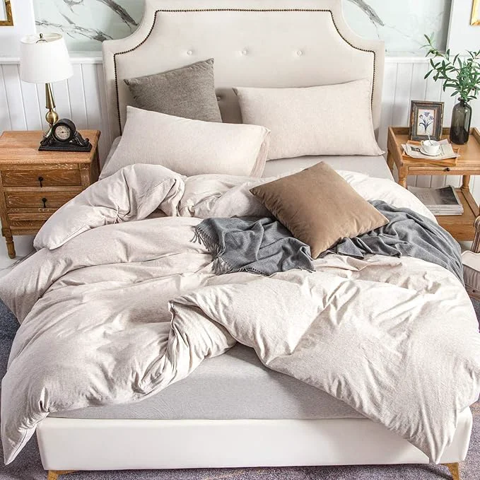 Luxury PURE ERA Jersey Knit Duvet Cover Set T-Shirt Cotton Super Soft Comfy 3pc Certified
