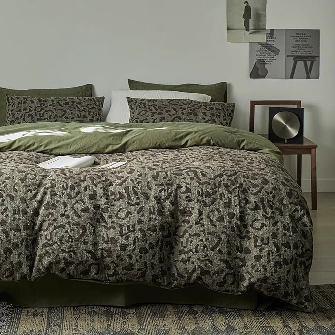 Trusted mixinni Leopard Duvet Cover Full Size Premium Yarn-Dyed Jacquard Cotton Duvet Enhanced
