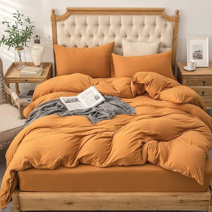 Fine Crafted PURE ERA Jersey Knit Duvet Cover Set T-Shirt Cotton Super Soft Comfy 3pc Classic