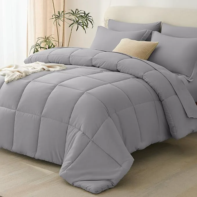 Enhanced CozyLux Full Size Comforter Sets Grey Genuine