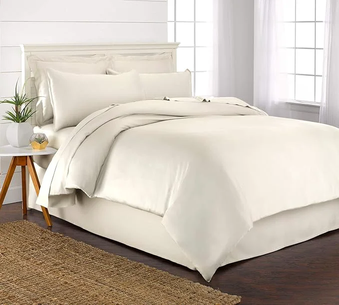 Crafted Queen Duvet Cover by Pure Bamboo 3 Piece Set Organic Viscose Flexible