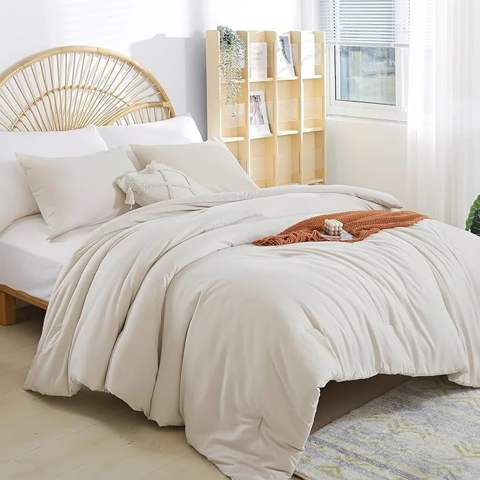 Fashionable Weigelia Full Size Modern Beige Comforter Set Safe