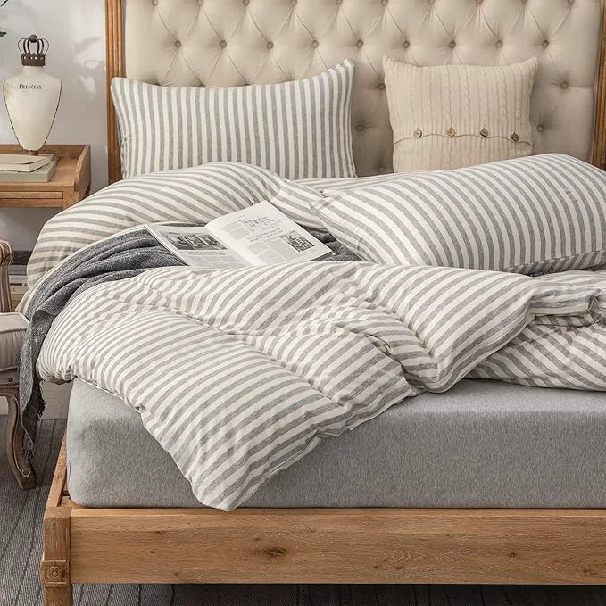 Outstanding PURE ERA Jersey Knit Duvet Cover Set T-Shirt Heather Cotton Super Soft World-Class