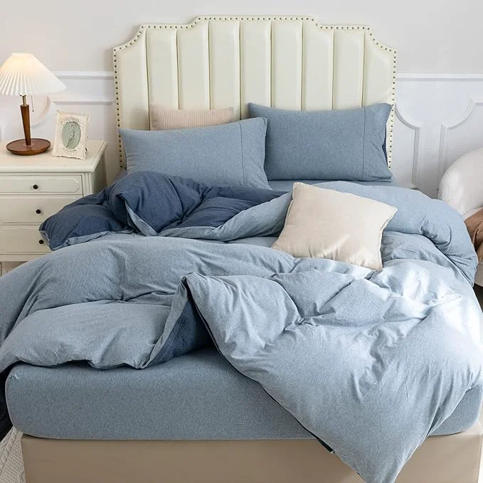 High-Performance PURE ERA Jersey Knit Duvet Cover Set T-Shirt Cotton Super Soft Comfy 3pc Comfortable