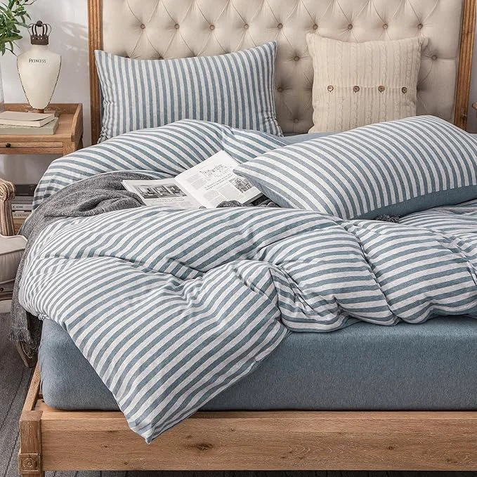 Dependable PURE ERA Jersey Knit Duvet Cover Set T-Shirt Heather Cotton Super Soft Consistent