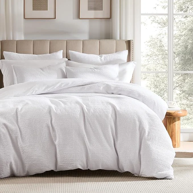 Prestigious WDCOZY Cotton Luxury Honeycomb Duvet Cover Set King Size Enhanced