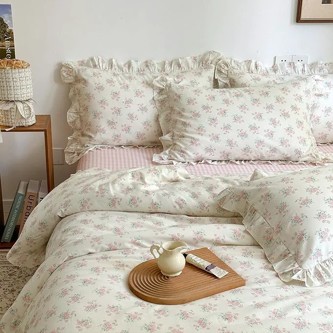 Dependable mixinni Pink Floral Duvet Cover Set Twin XL Size Practical