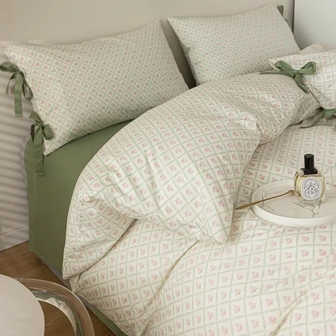 User-Friendly mixinni Red Floral Duvet Cover Set Twin Size Proven
