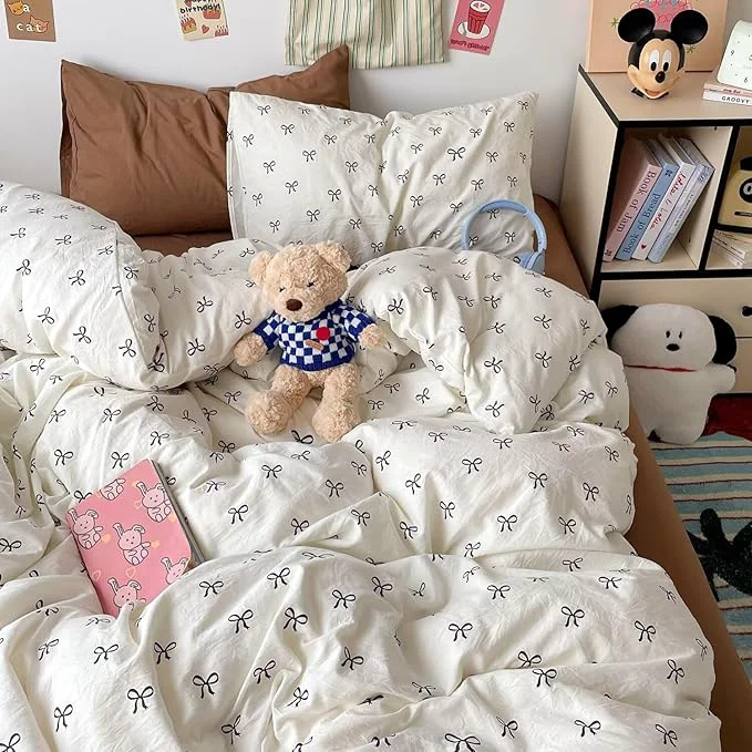 Dependable mixinni Vintage Bowknot Pattern Duvet Cover Set Fast