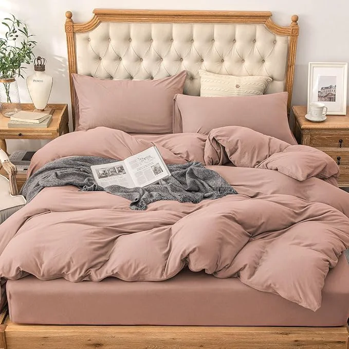 World-Class PURE ERA Jersey Knit Duvet Cover Set T-Shirt Cotton Super Soft Comfy 3pc Elegant