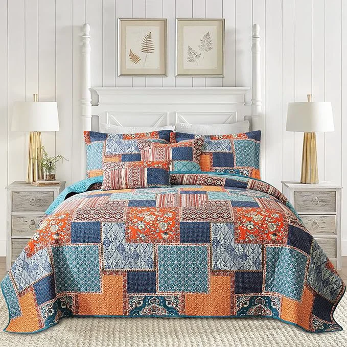 Optimized BEDIFANY Cotton Queen Size Quilt Sets Soft Lightweight Bedspread Queen Size Advanced