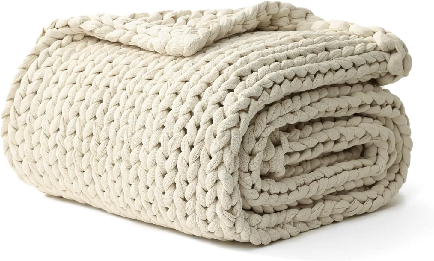 Selected YnM Cotton Weighted Blanket Handmade Chunky Knitted Design Soft and Cozy User-Friendly
