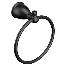 Relaxed Moen Matte Black Caldwell Towel Ring Comfortable