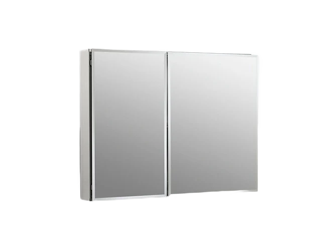 Practical Kohler Aluminum Two Door Medicine Cabinet with Mirrored Door 35 x 26 Elite