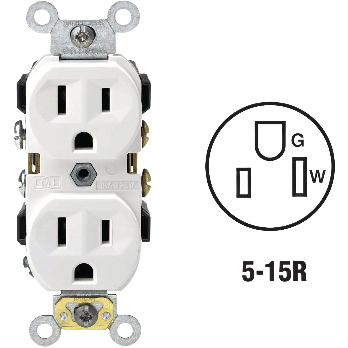 Reliable Leviton 15 Amp White Commercial Grade Duplex Outlet Long-Lasting