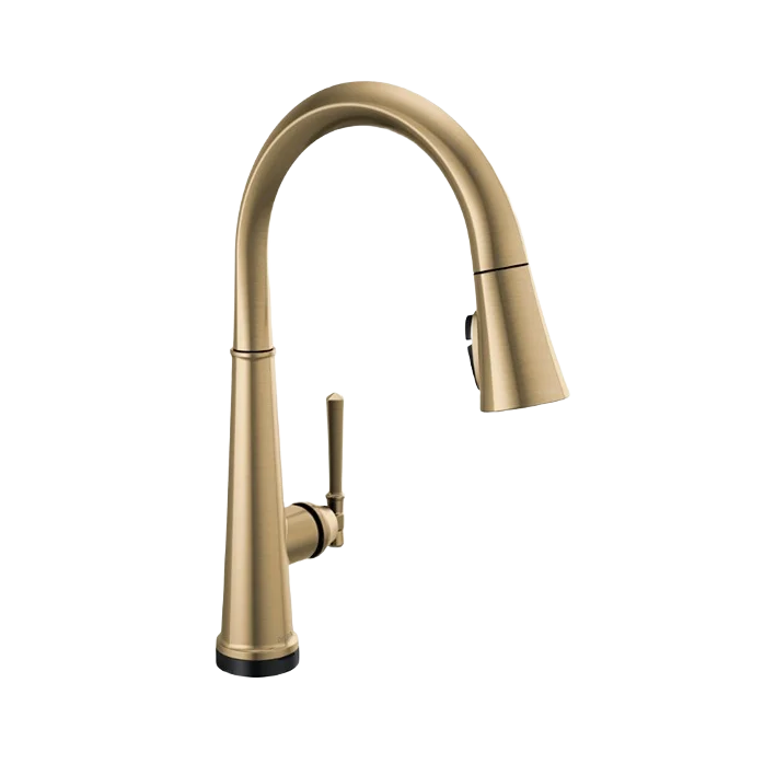 Organic Delta Emmeline Champagne Bronze Single Handle Pull Down Touch Kitchen Faucet Elegant