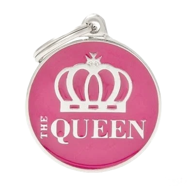 Innovative MyFamily Pink Circle The Queen ID Tag Flexible