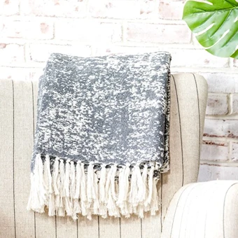 Certified PD Home and Garden Charcoal Pattern Throw Blanket 50 x 60 Original Design