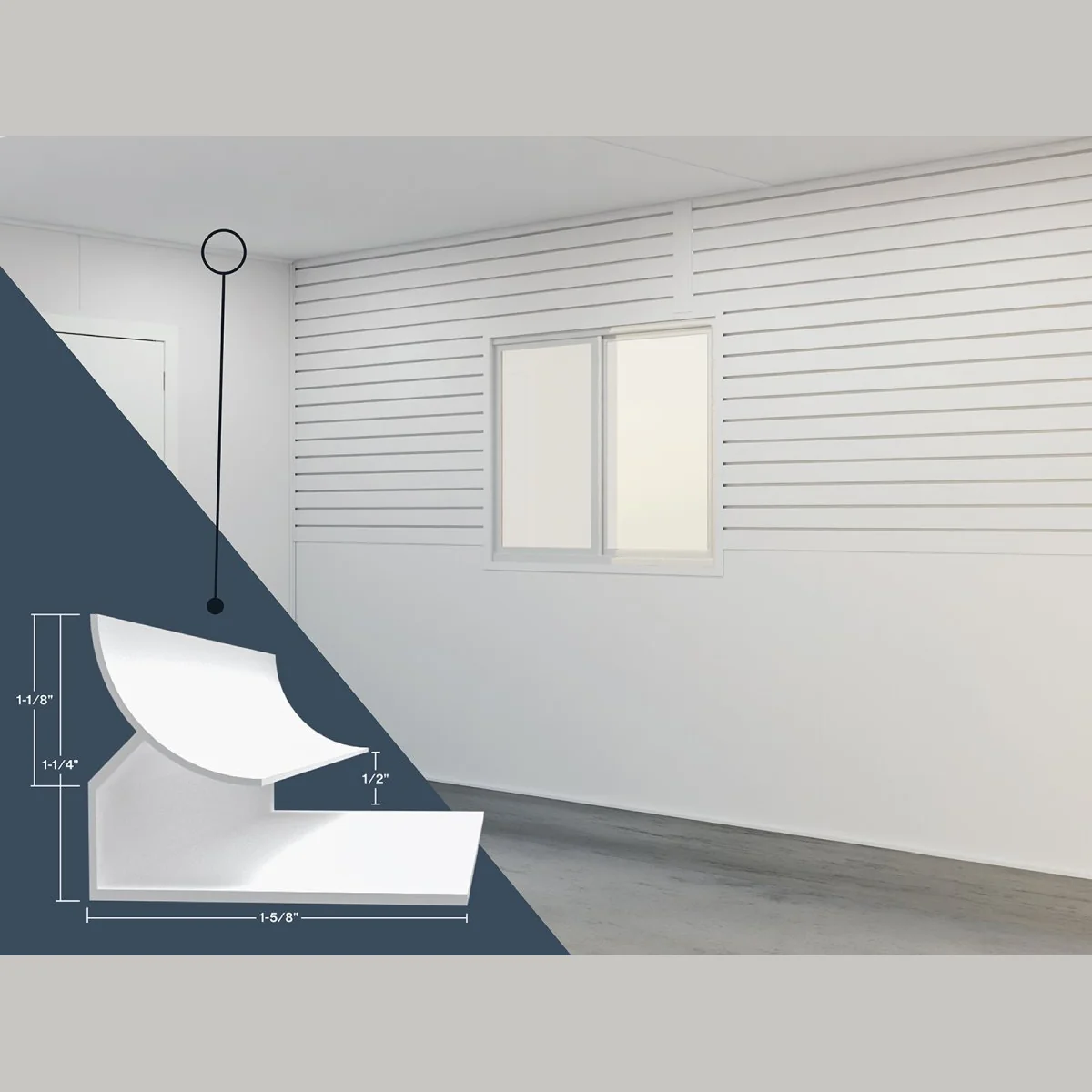 Quality 10 ft. White Inside Cove Corner Breathable