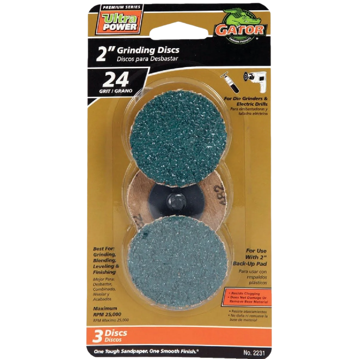 Responsible Gator 2 In. Grinding Surface Sanding Disc 24 Grit Detailed