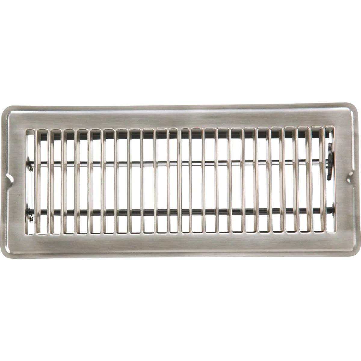 Premium Home Impressions 4 in. x 10 in. Steel Floor Register Satin Nickel Official