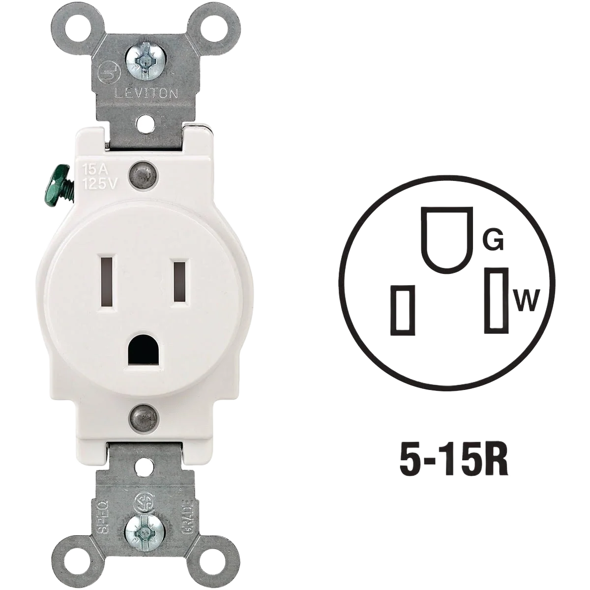Trusted Leviton 15 Amp White Commercial Grade Tamper Resistant Single Outlet Modern