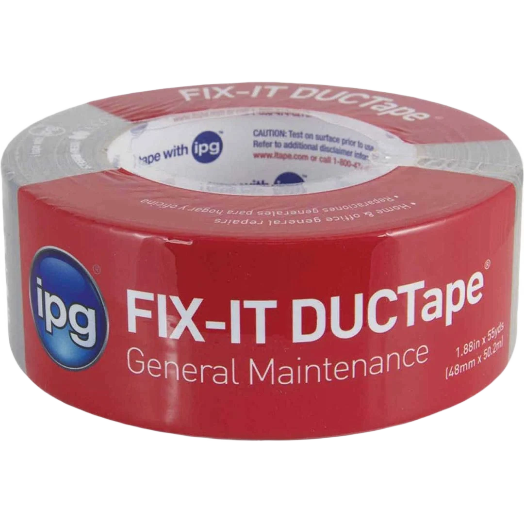 Contemporary Intertape 1.88 in. x 55 yd. General Maintenance Silver Duct Tape User-Friendly
