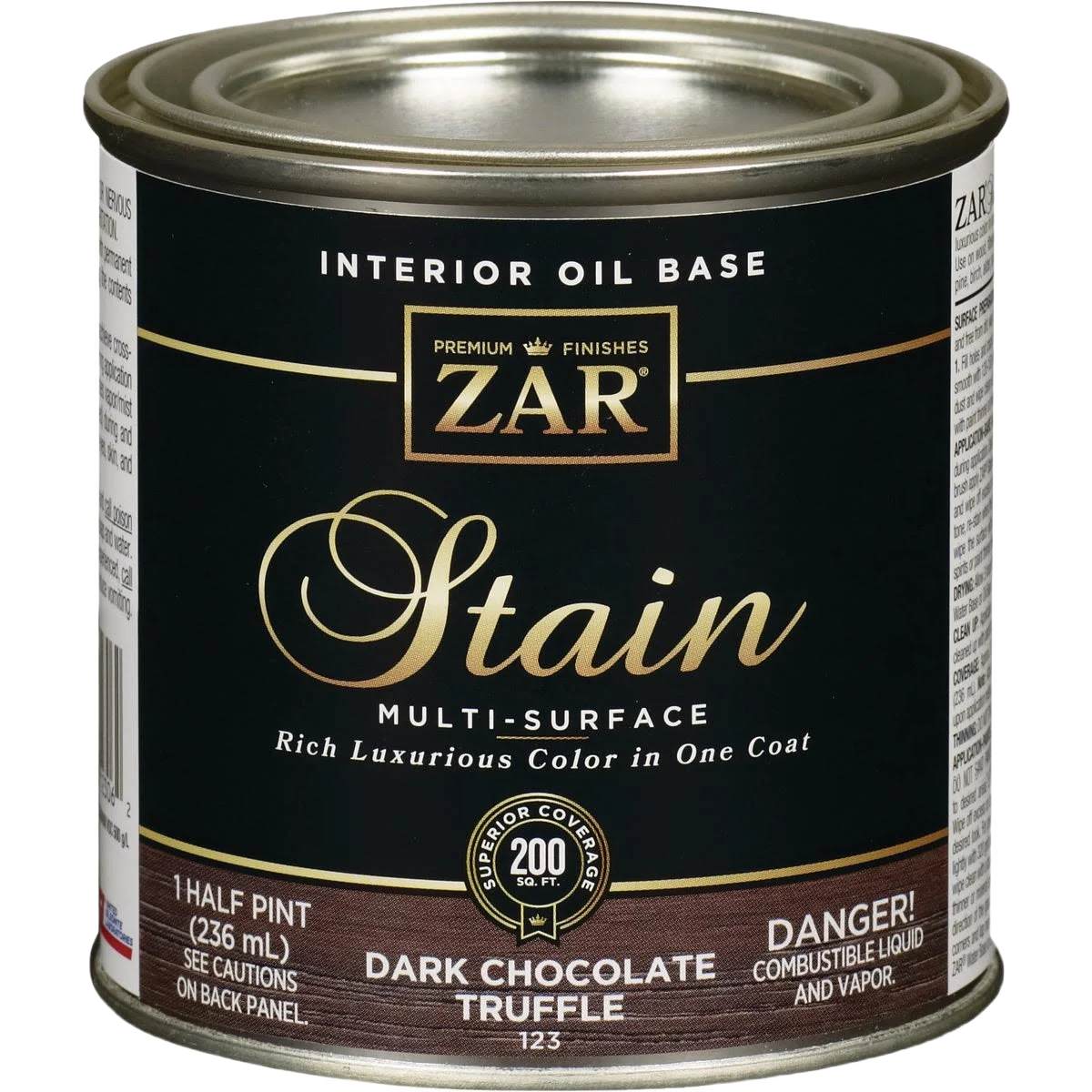 Casual ZAR Dark Chocolate Truffle Interior Oil Base Stain 1 2 Pint Organic