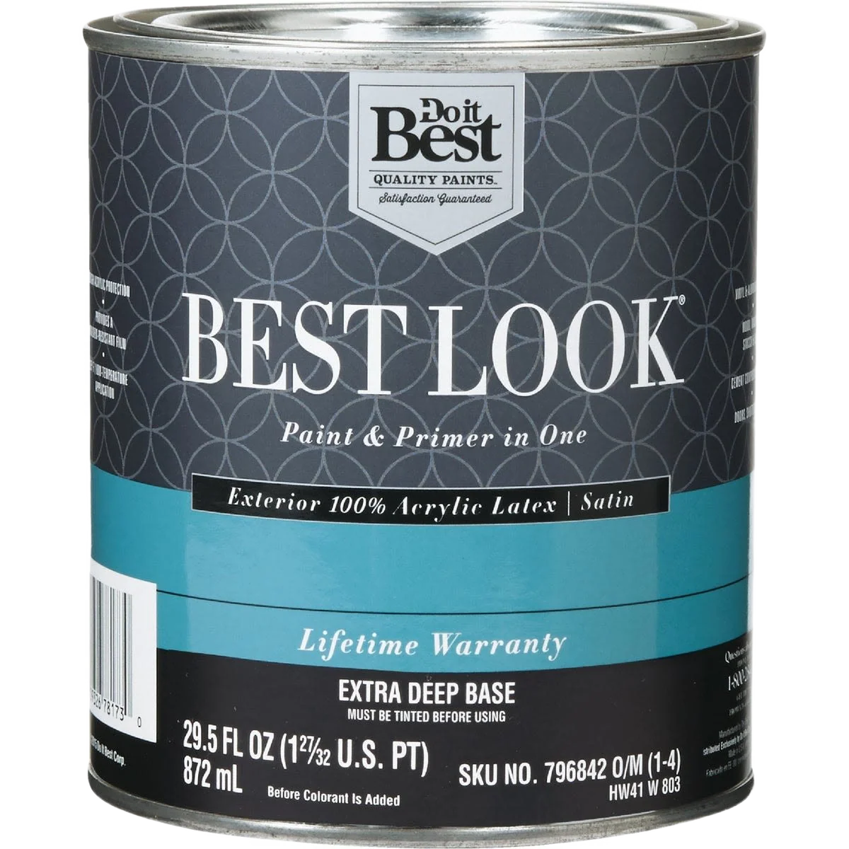Elite Look Extra Deep Base Exterior Latex Satin Paint Primer In One 1 Quart Premium Material