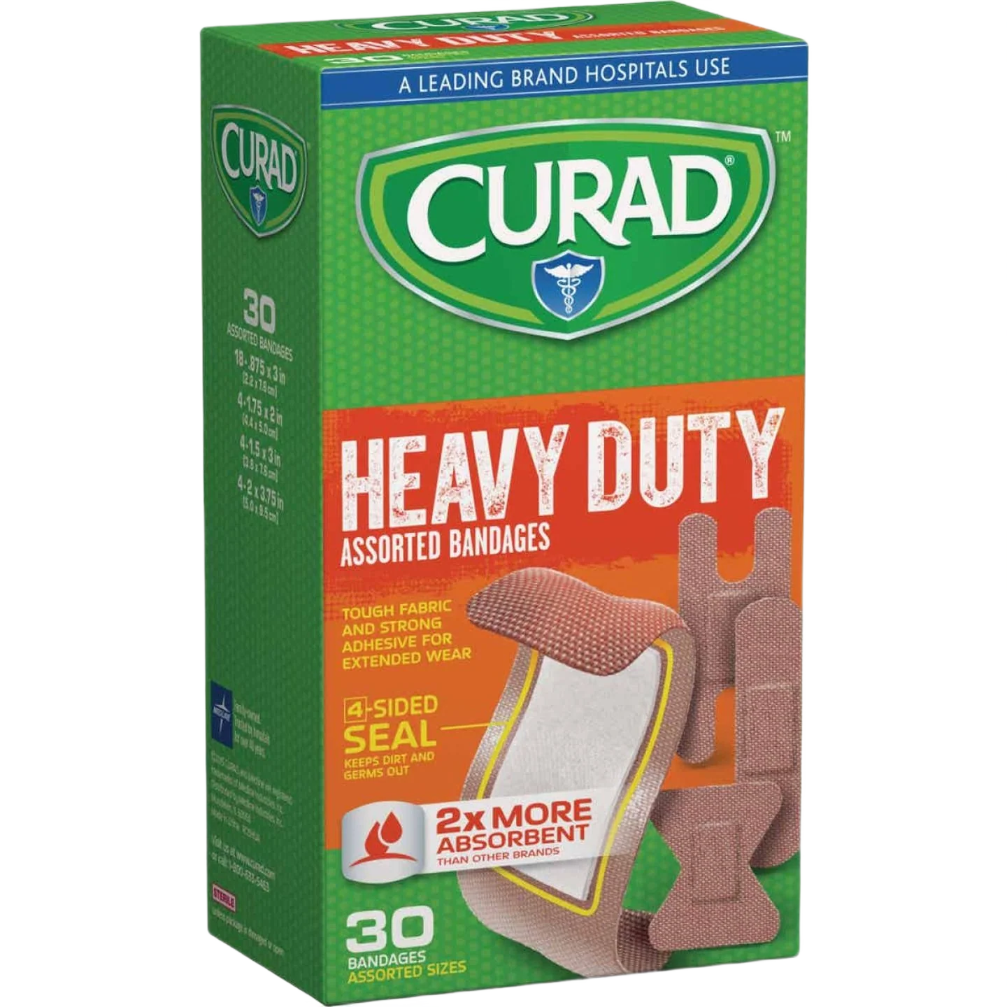 Environmentally Friendly Curad Assorted Sizes Extreme Hold Bandages 30 Count Reusable