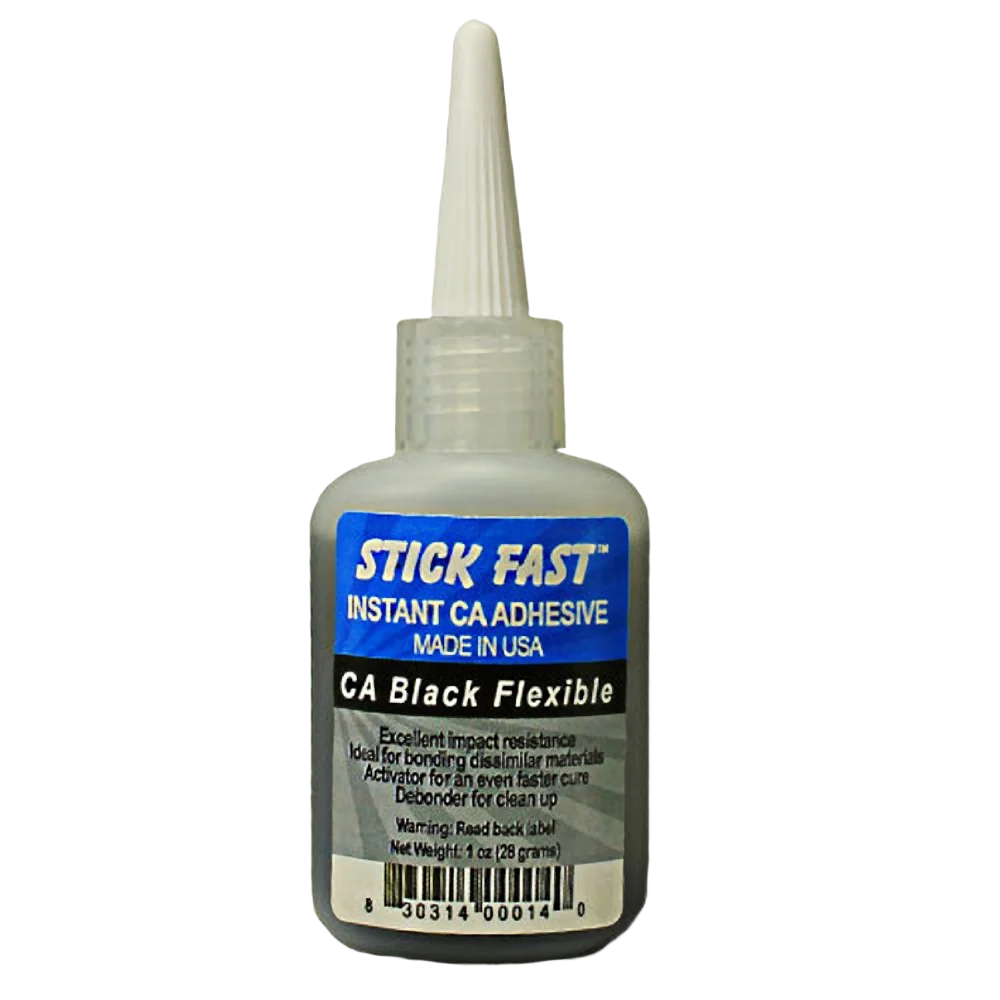 Top-Quality Stick Fast Black Flexible CA Glue 1 Ounce Fine Crafted