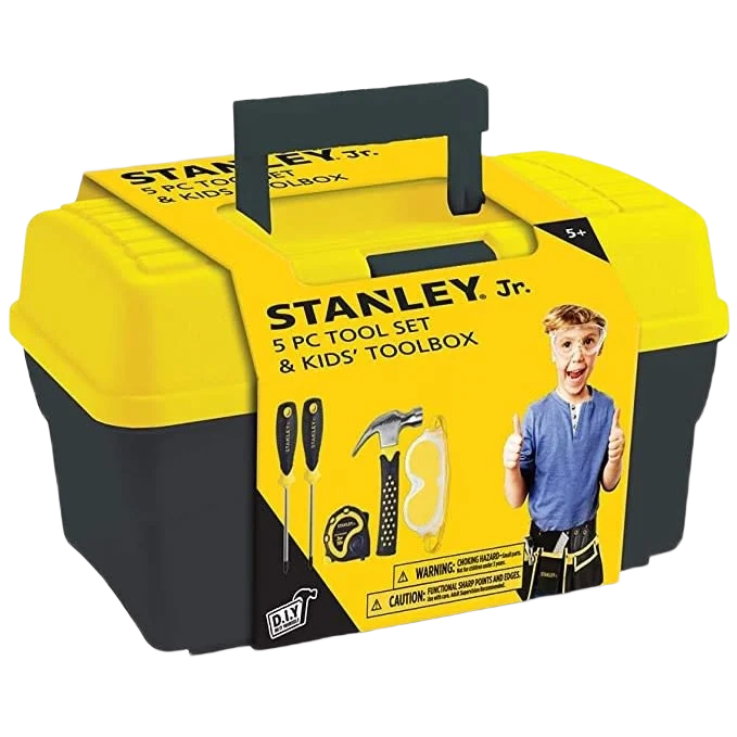 Advanced Stanley Jr. Kids ToolBox And 5 Tools Set Reusable
