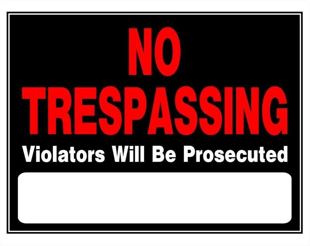 Smooth Hillman Black Red No Trespassing Sign 15 x 19 in. Trusted