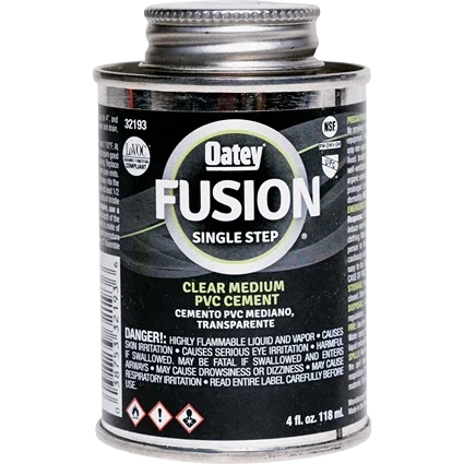 Trendy Oatey Fusion Single Step Clear Medium PVC Cement 4 oz. Easy-to-Use