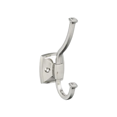 Smart Amerock Kin Two Prong Satin Nickel Decorative Wall Hook Functional