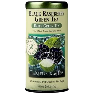 Secure The Republic of Tea Black Raspberry Green Tea Tin 50 Bags Smooth