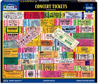 Minimalist White Mountain Puzzles Concert Tickets Puzzle 1000 Piece Elite