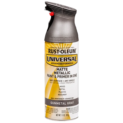 Durable Rust-Oleum Universal Premium Matte Metallic Spray Paint Gunmetal Gray 11 oz. Selected